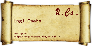 Ungi Csaba névjegykártya